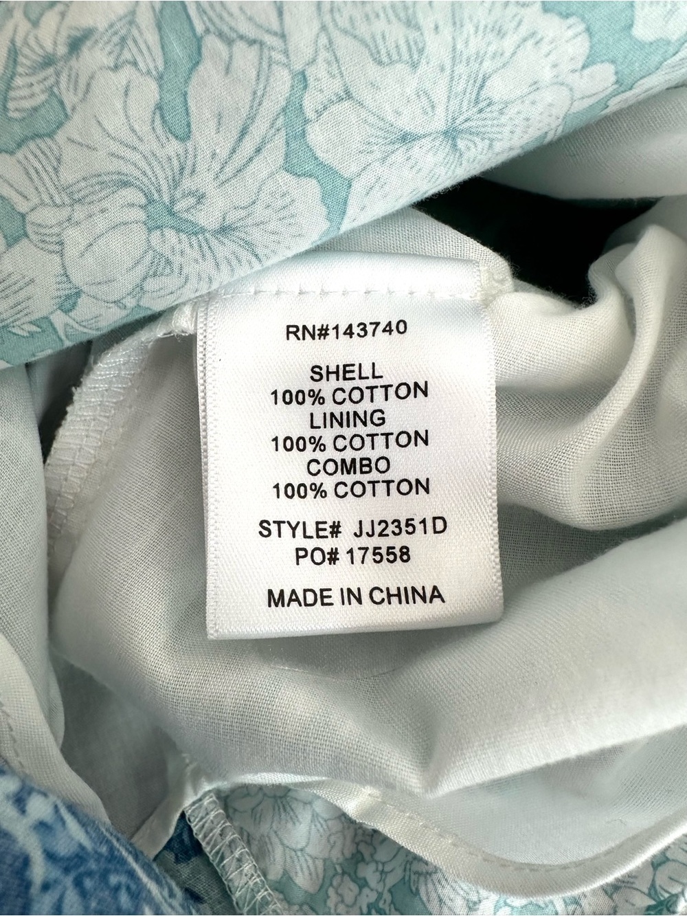 Tuckernuck Hyacinth House Gracelynn Tunic Dress Blue Aqua Floral Print Size S - Picture 11 of 12